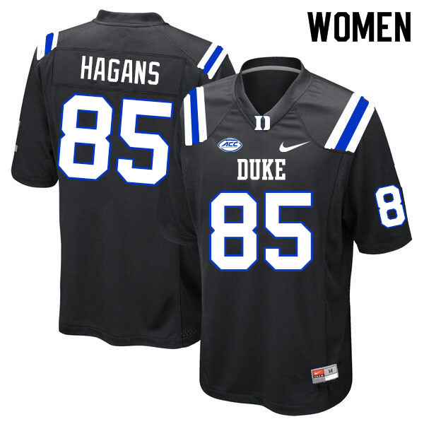 Women #85 Sahmir Hagans Duke Blue Devils College Football Jerseys Sale-Black - Click Image to Close